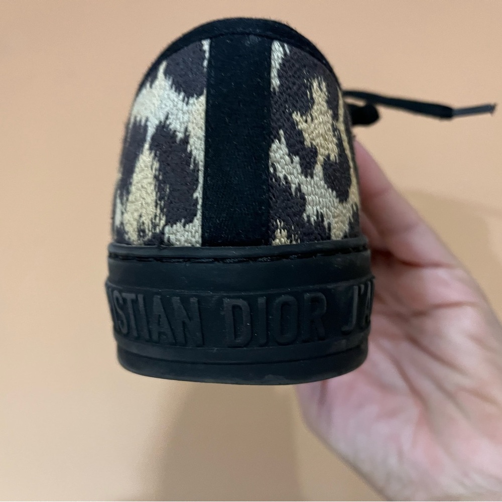 Limited Edition Christian Dior ANIMAL PRINT Black and Tan Sneakers size 9, $450 - Picture 6 of 15